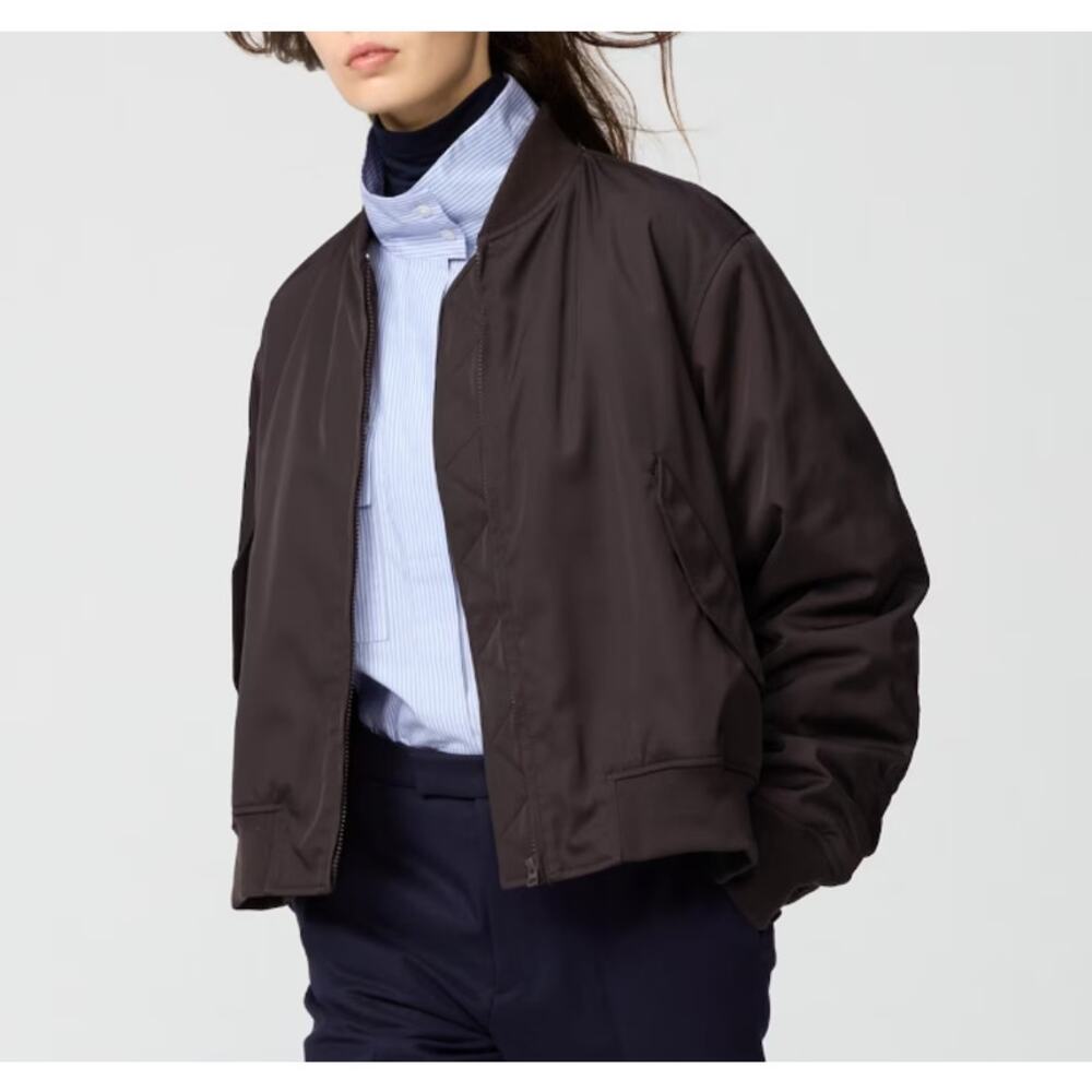 Uniqlo C Side Zip Bomber Jacket in Brown